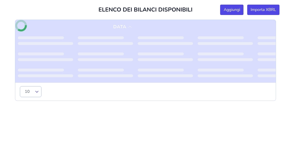 Inserimento bilanci